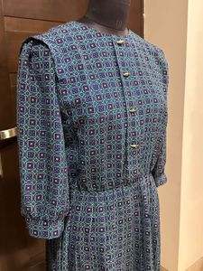 Imported Vintage Print Midi Dress