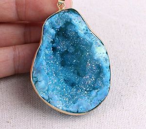 Aqua Blue Druzy Pandent