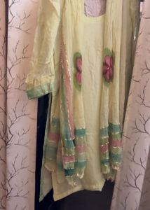 Beautiful Striped Kurta Set with Dupatta