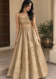 Golden Ethnic brocade skirt