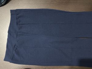 Navy Blue Textured Pants