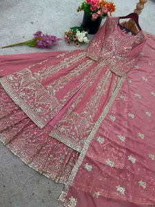 Elegant Pink Embroidered Lehenga Choli