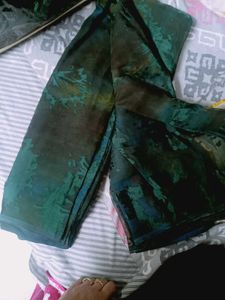 new brasso olive Green Printed Saree