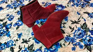 Red Suede Ankle Boots