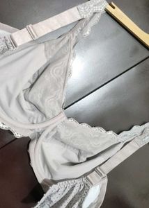 Grey Polka Dots Bra For 46 DD Bust