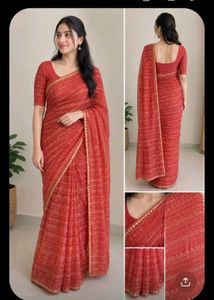Elegant Red Printed Saree