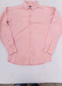Peach Pink Solid Casual Shirt for Men