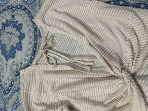 Beige backless Lace Sleeve Top