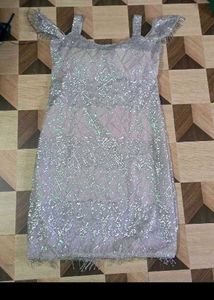 bust 38 Sparkling Grey Kurta Set with Dupatta
