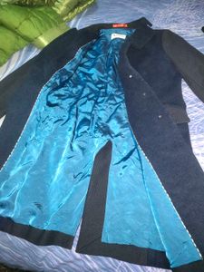 men coat winter korean navy blue