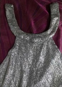 Sparkly Silver Halter Top