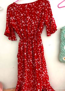 Stylish Red Polka Dots Dress | Size S