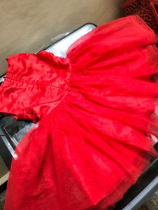 Adorable Red Embellished Party Dress