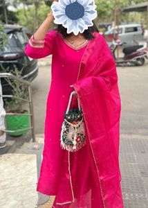 navratri Pink Kurta Set