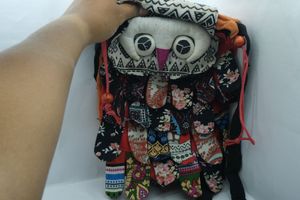 colourful owl sling bag