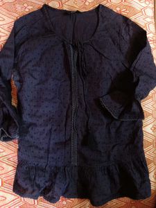 Max Studio Blue Textured Blouse