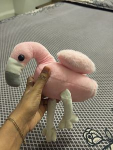 Cute Pink Flamingo Plush Toy bag charm or keychain