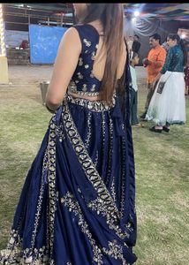 Beautiful Navy Blue Embroidered Lehenga Choli
