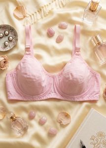 New Comfortable Light Pink Cotton Bra