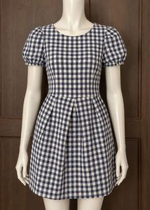 Gingham Puff Sleeve Dress