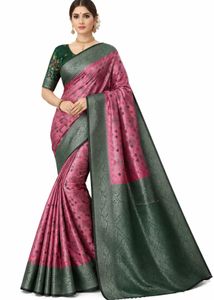 Elegant Pink Floral Saree