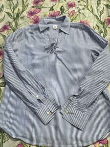 Blue Striped Button-Up Shirt
