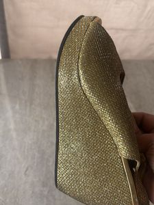 Gold Glitter Slingback Heels