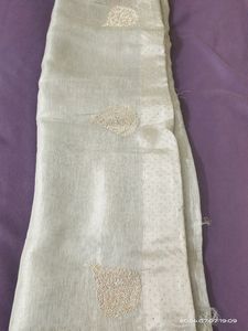 New Tissue Silk Saree- Silver Color
