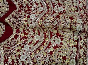 Exquisite Red &amp; Gold Embroidered Lehenga Choli