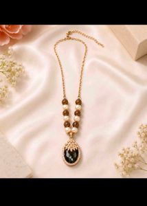 Combo of Quilted Velvet Handbag and pretty necklac