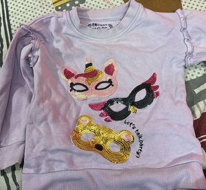 Sparkly Unicorn &amp; Bear Embellished Top