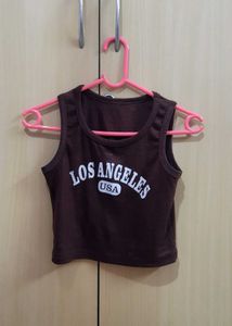 Brown 'Los Angeles' Graphic Tank