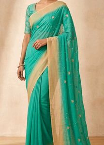 Beautiful Teal & Gold Saree