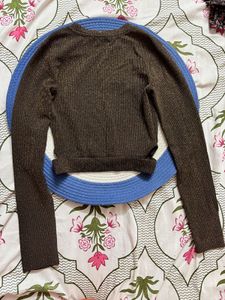 Sparkly Brown Long Sleeve Top used once