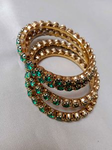Stunning Green Crystal Bangles