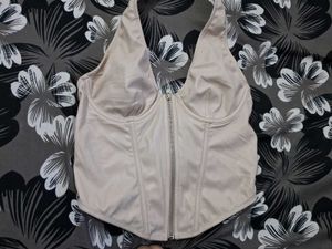 Chic Corset Halter Top with Zipper