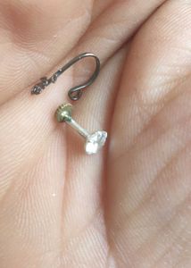 100% pure silver nose pin with free gift