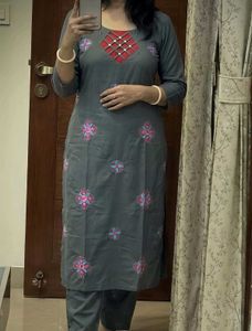 COMBO Chic Pink &amp; slate grey Kurtas - pack of 2
