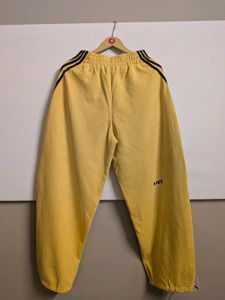 Yellow baggy Sweatpants with Black Stripes