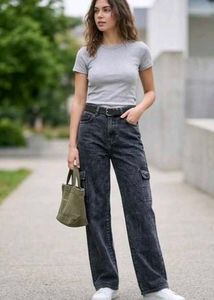 Stylish Black Cargo Jeans