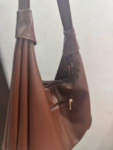 Stylish Brown Faux Leather Hobo Bag