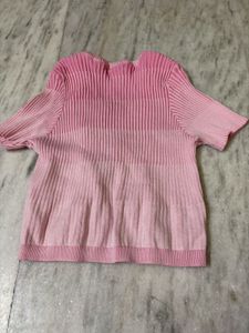 Pink Ribbed Cropped Top
