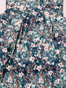Floral Print Green Dress