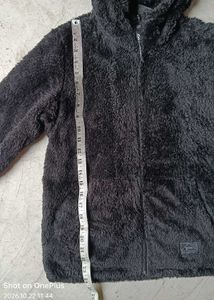 Brand is EXTCozy Black Fleece Hoodie Jacket OG