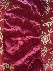 Maroon Ruffled Blouse
