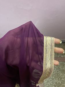 Elegant Purple Wine Embellished Gown