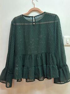 Embroidered Flared Sleeve Blouse