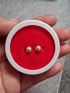 Silver Ball Stud Earrings