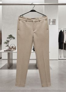 ZARA Beige Patterned Trousers men's women's
