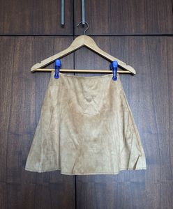 Tan Button Down Mini Skirt
